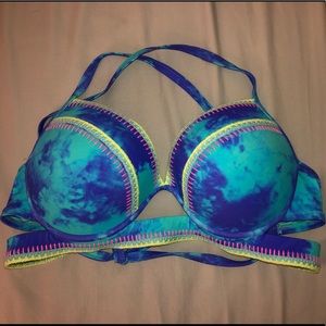 Neon tropical push up top